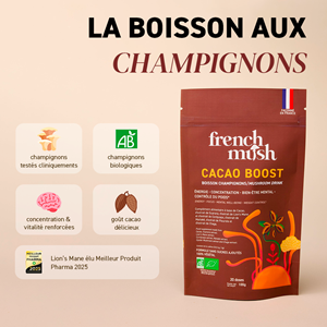 Boisson boost cacao énergie douce et concentration 60 doses french mush