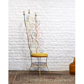 Chaise tom’s drag jaune en métal n°1208