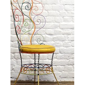 Chaise tom’s drag jaune en métal n°1208