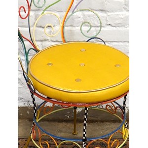 Chaise tom’s drag jaune en métal n°1208