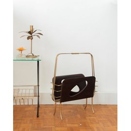 Porte-revues en bois et laiton doré n°226