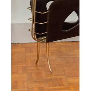 Porte-revues en bois et laiton doré n°226