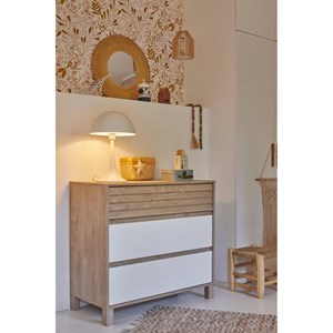 Commode 3 tiroirs bois blanc