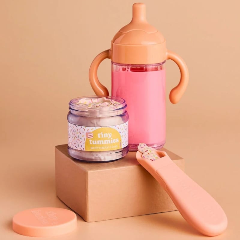 Coffret repas petit pot et biberon magiques pour poupée anniversaire