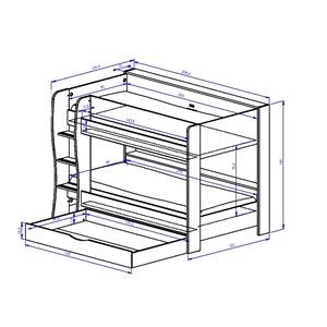 Lits superposés roomy blanc 90x200