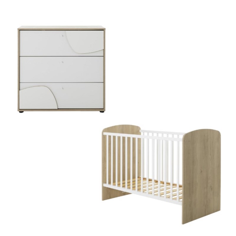 Ensemble duo lit 60x120 et commode