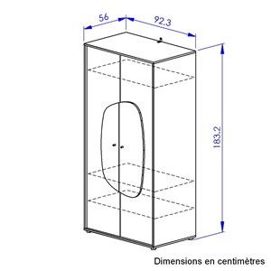 Armoire 2 portes - bois et blanc