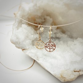 Boucle d'oreille arbre de vie or