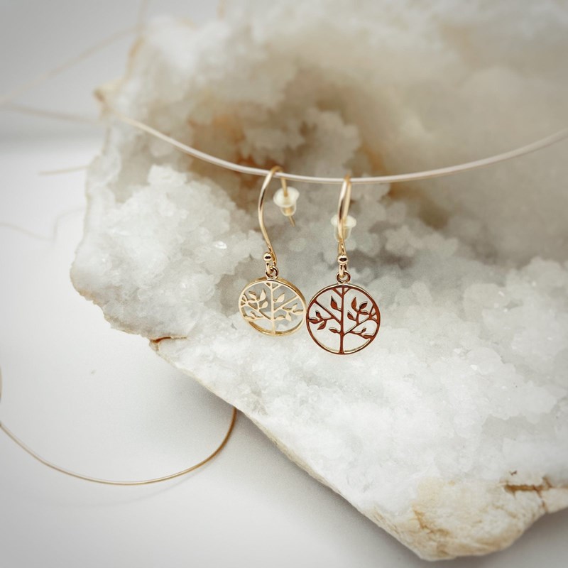 Boucle d'oreille arbre de vie or