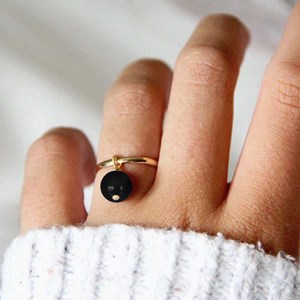 Bague obsidienne ana or 56