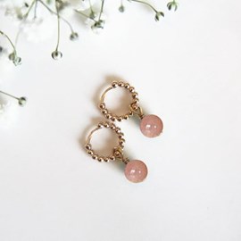 Boucles d'oreilles pierre de soleil ariane or