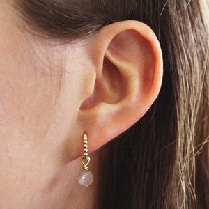 Boucles d'oreilles pierre de soleil ariane or