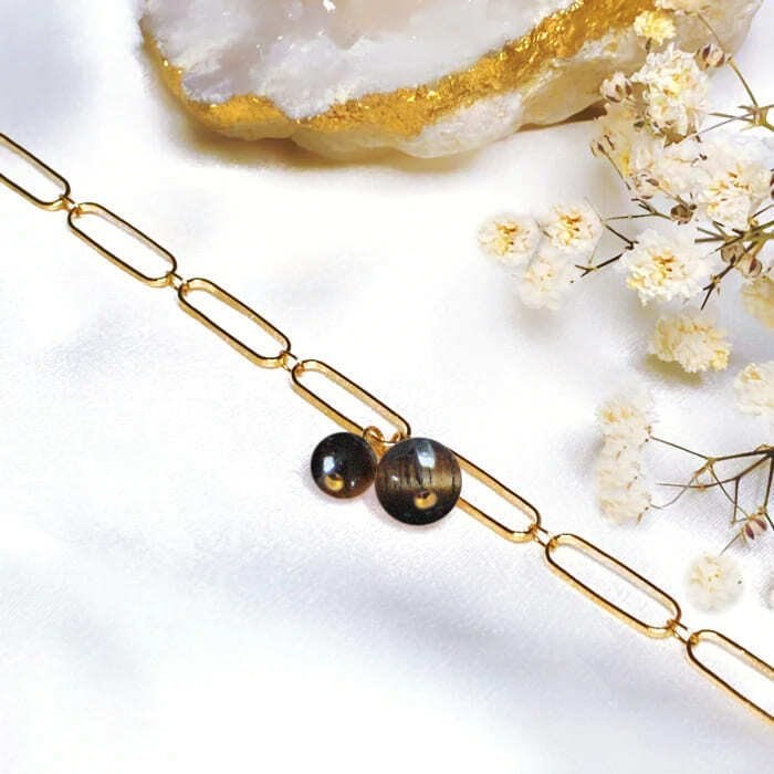 Bracelet oeil de tigre aura or