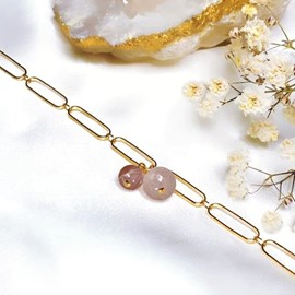 Bracelet pierre de soleil aura or