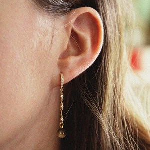 Boucles d'oreilles oeil de tigre beatrix or