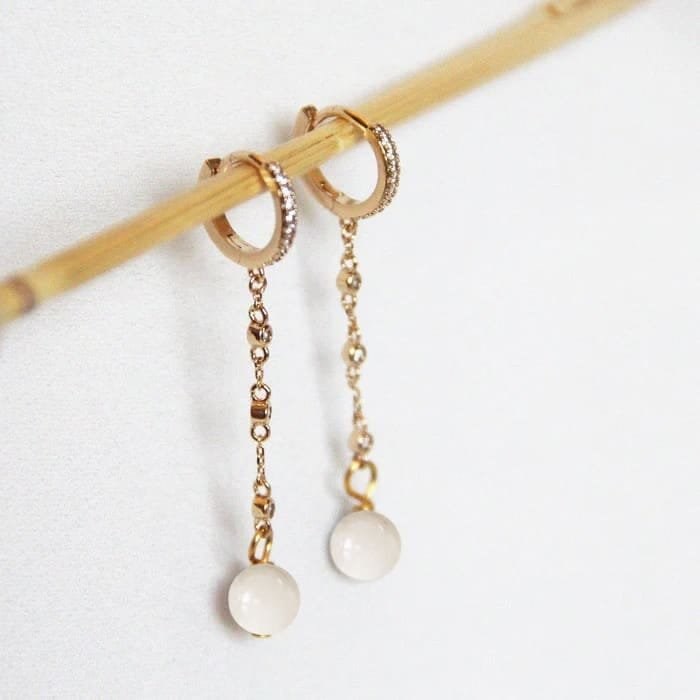 Boucles d'oreilles pierre de lune beatrix or