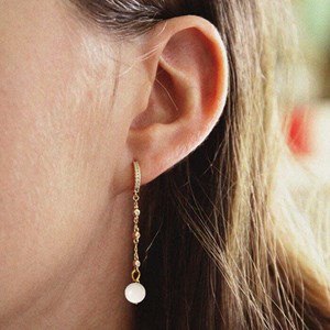 Boucles d'oreilles pierre de lune beatrix or