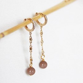 Boucles d'oreilles pierre de soleil beatrix or