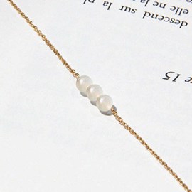 Bracelet pierre de lune camelia or