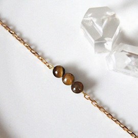 Bracelet oeil de tigre cannelle or