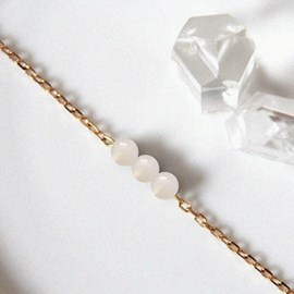 Bracelet pierre de lune cannelle or