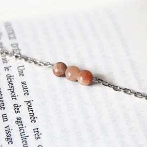 Bracelet pierre de soleil cannelle or