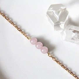 Bracelet quartz rose cannelle or