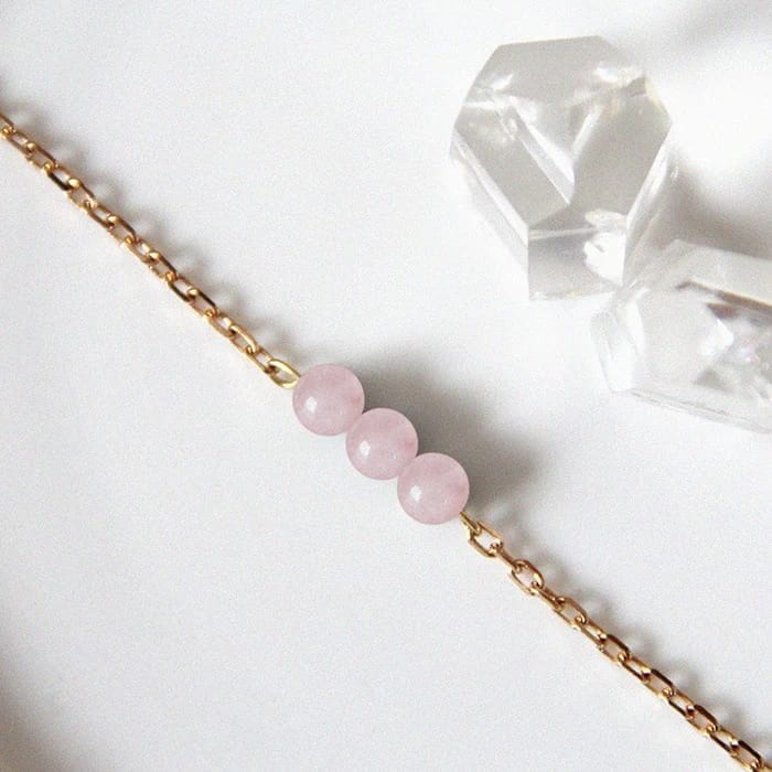 Mayana Bijoux - Bracelet quartz rose cannelle or