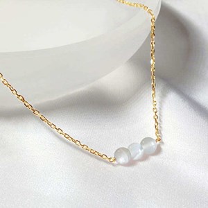 Collier pierre de lune cannelle or