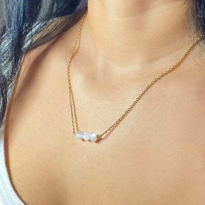 Collier pierre de lune cannelle or