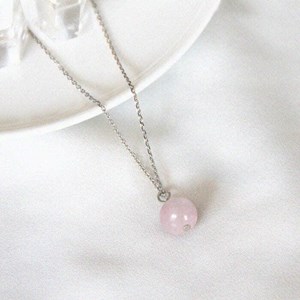 Collier quartz rose capucine or