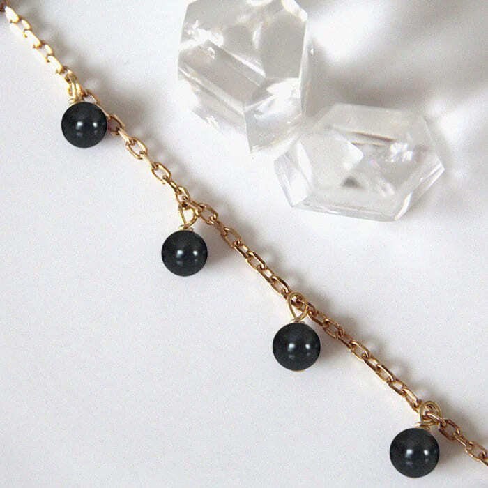 Bracelet obsidienne charlotte or