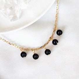 Collier obsidienne charlotte or