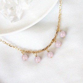 Collier quartz rose charlotte or
