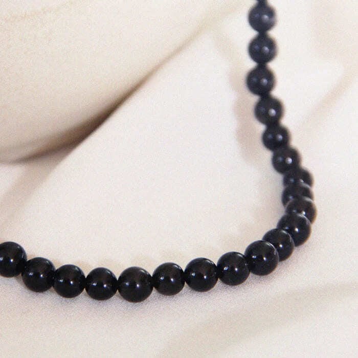 Collier obsidienne helena or