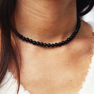Collier obsidienne helena or