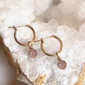 Boucles d'oreilles pierre de soleil hestia or