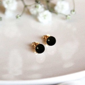 Boucles d'oreilles obsidienne iris or