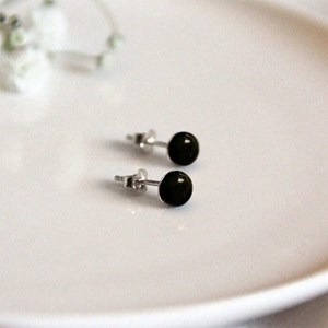 Boucles d'oreilles obsidienne iris or
