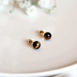 Boucles d'oreilles oeil de tigre iris or