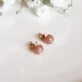 Boucles d'oreilles pierre de soleil iris or