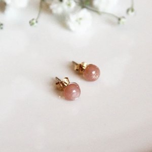 Boucles d'oreilles pierre de soleil iris or