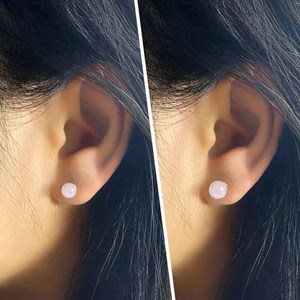 Boucles d'oreilles quartz rose iris or