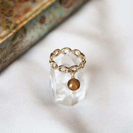 Bague oeil de tigre isis or