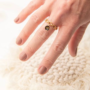 Bague oeil de tigre isis or 50