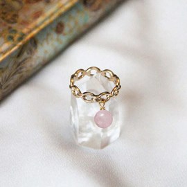 Bague quartz rose isis or