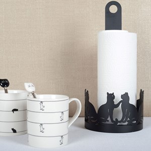 Porte-essuie tout chat noir