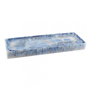 Plat apéritif 3 compartiments &nbsp; plat à cake résine bleu nuage