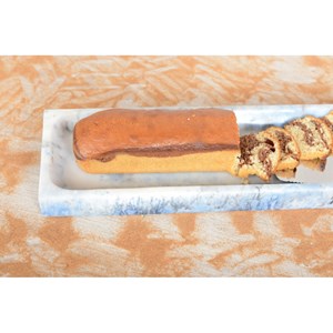 Plat apéritif 3 compartiments &nbsp; plat à cake résine bleu nuage