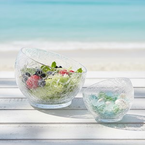 Bol en verre effet craquelé grand modèle  - lot de 6